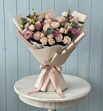 Букет цветов из:  Розы и Лизиантусы #REPLACE_PRED# Новокручининске