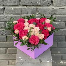 Цветочная композиция из Розы в коробке в Новокручининске