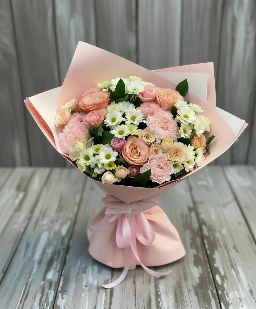 Букет цветов из: Гвоздики, Розы и Хризантемы в Новокручининске