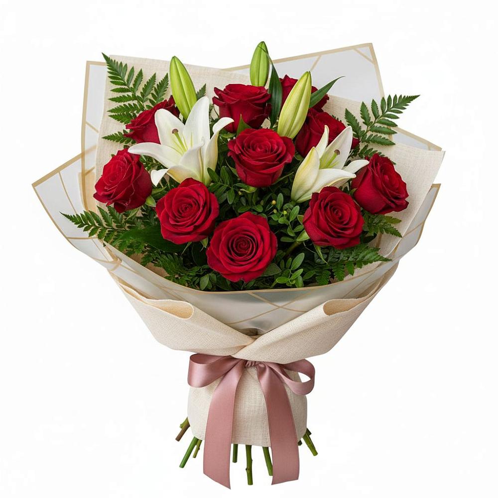 Букет цветов из: Лилии и Розы в Новокручининске