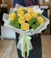 Букет цветов из:  Хризантемы и Розы #REPLACE_PRED# Новокручининске