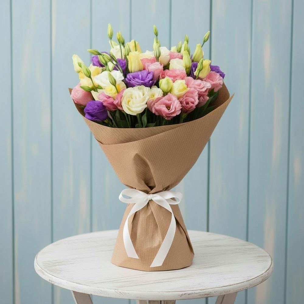 Букет цветов из: Лизиантусы в Новокручининске