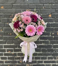 Букет цветов из:  Герберы и Хризантемы в Новокручининске