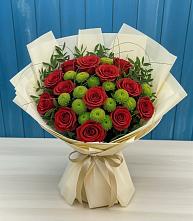 Букет цветов из:  Розы и Хризантемы в Новокручининске