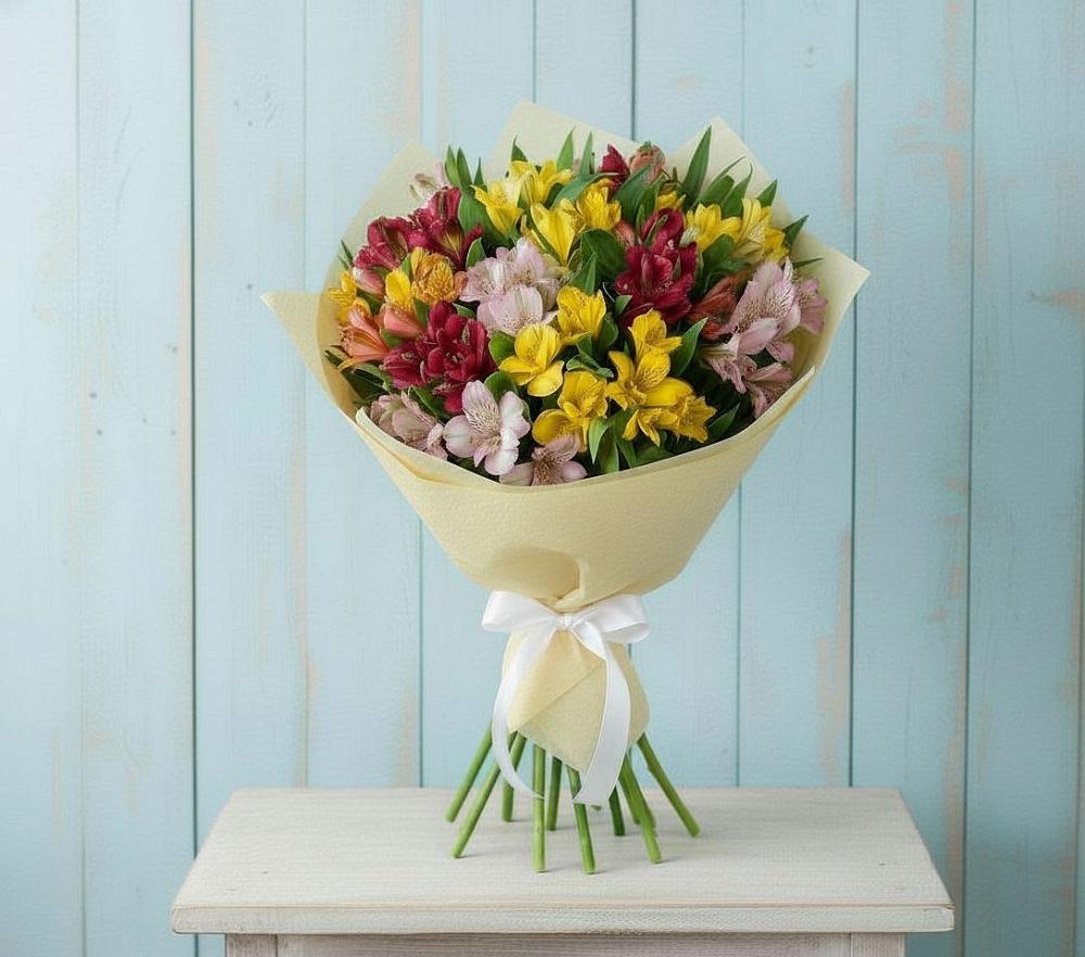 Букет цветов из: Альстромерии в Новокручининске