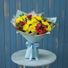 Букет цветов из:  Альстромерии и Хризантемы #REPLACE_PRED# Новокручининске