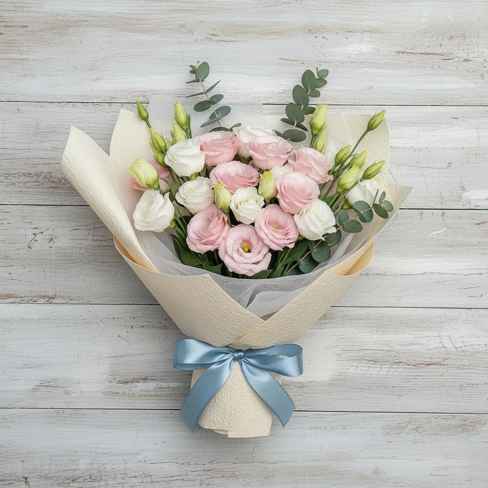 Букет цветов из: Лизиантусы в Новокручининске